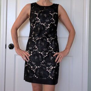 Like new - WHBM Black lace and cream shift-style cocktail dress - worn once!